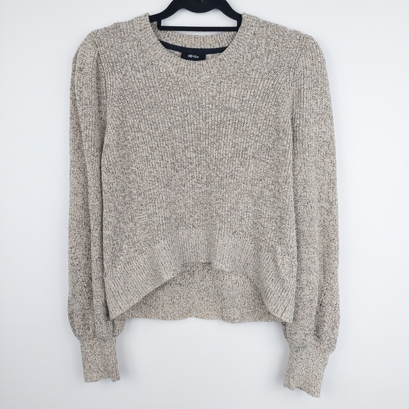 ME + EM Sweaters - Me + Em Beige Knitted Jumper Womens Size M Approx 10-12 Balloon Sleeve